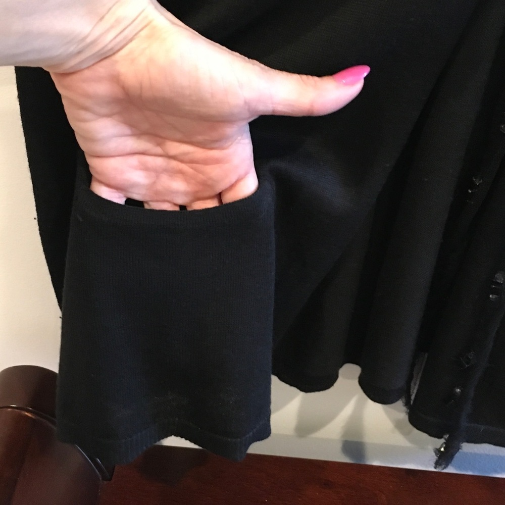 Elie Tahari Black Knit Top with Subtle Texture - Picture 7 of 7